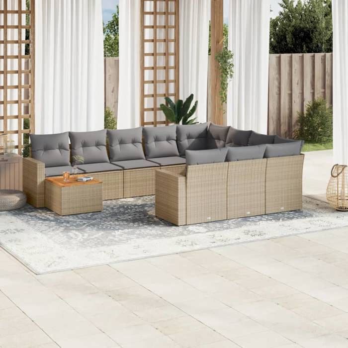 VidaXL Garden Lounge Set with Cushions 11 Pcs, Patio Sofas, Patio Furniture Set, Outdoor Furniture, 3256640
