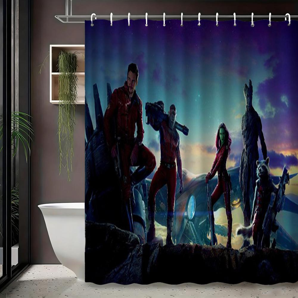 X-Men Team Black Suits Waterproof Shower Curtain For Superhero Bathroom Decor