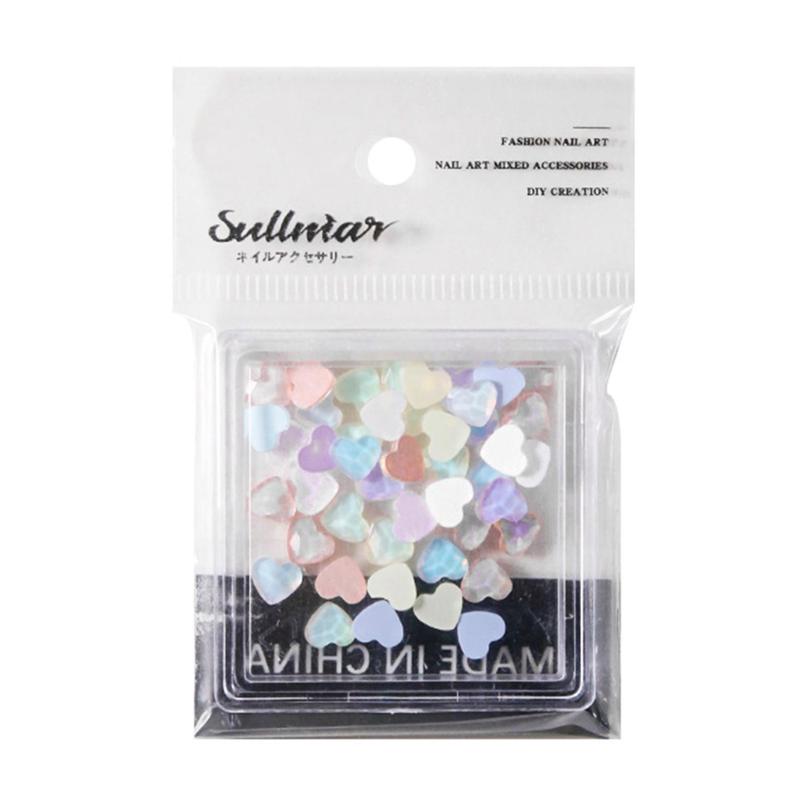 

50 шт./коробка звездные подвески для ногтей любовные сердечки стразы для ногтей ромбовидные подвески для дизайна ногтей маникюрные принадлежности украшения для ногтей своими руками C