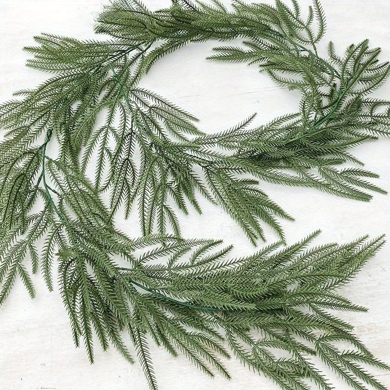 1Pc Holiday Decoration Soft Glue Pine Needle Cypress Pine Leaf Simulation Rattan Wall Hanging, Used for Outdoor Holiday Ceremony Decoration