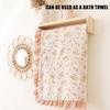 Breathable Cotton Baby Blanket Newborns Bath Towel with Delicate Floral Pattern Stylish Nursery Essential 90x100cm