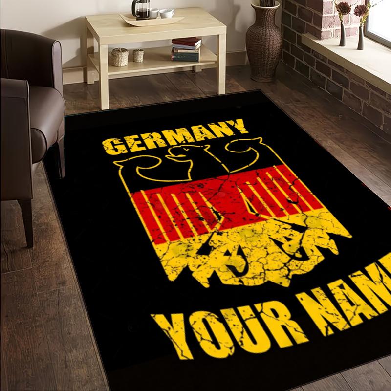 Custom Name Bundeswappen Rug - Decorative Non-slip Carpet With YourName For Bedroom Or Office Perfect Gift For Family And Friends