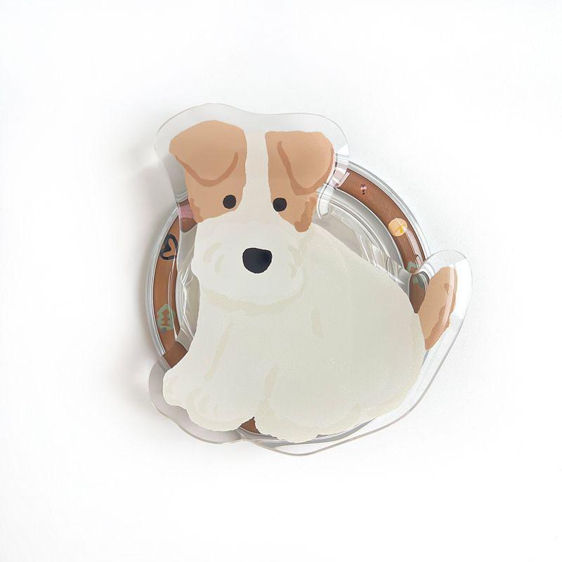 Cute Cartoon Dog Silicone MagSafe Phone Holder – Telescopic & Magnetic Airbag Design