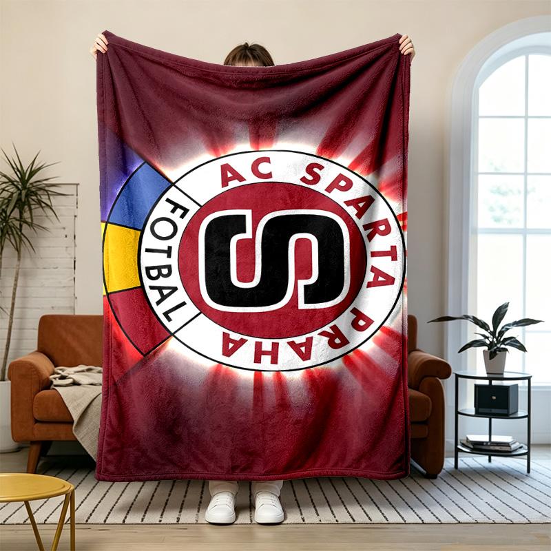 AC Sparta Praha Soft and comfortable flannel Suitable for sofas living rooms outdoor camping travel and also makes a great anniversary gift