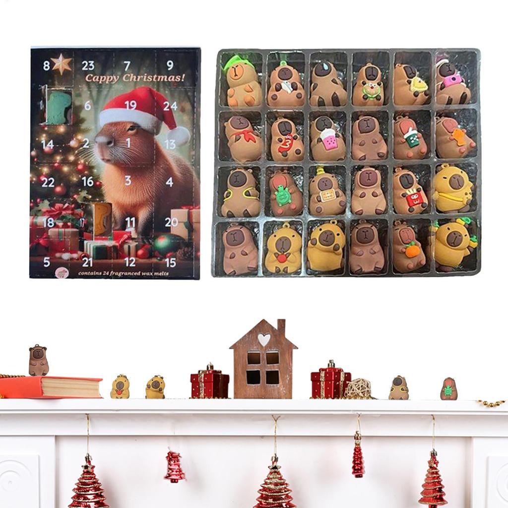 Christmas Calendar Countdown 2025 Capybara Figure Advent Toy for Kid Adorable Home Decoration Lovable Christmas Ornaments
