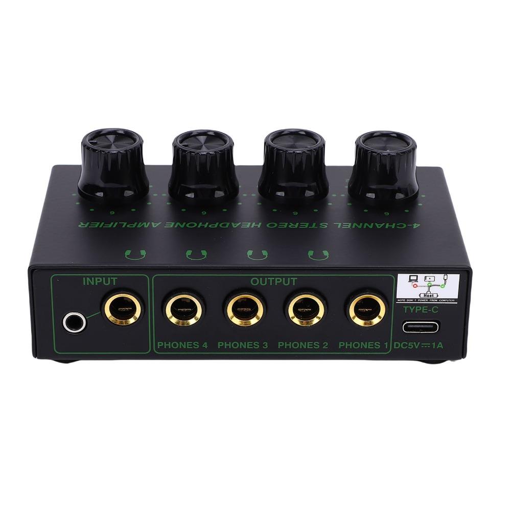6.35mm & 3.5mm Input Stereo Headphone Amplifier Multiple Device Amplifier for Studio