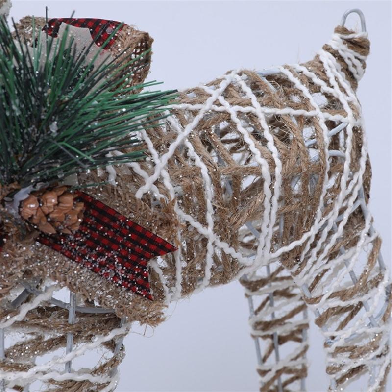 Elegant Iron Reindeer Figurine Christmas Tree Decoration Modern Simple Design For Holiday Displays