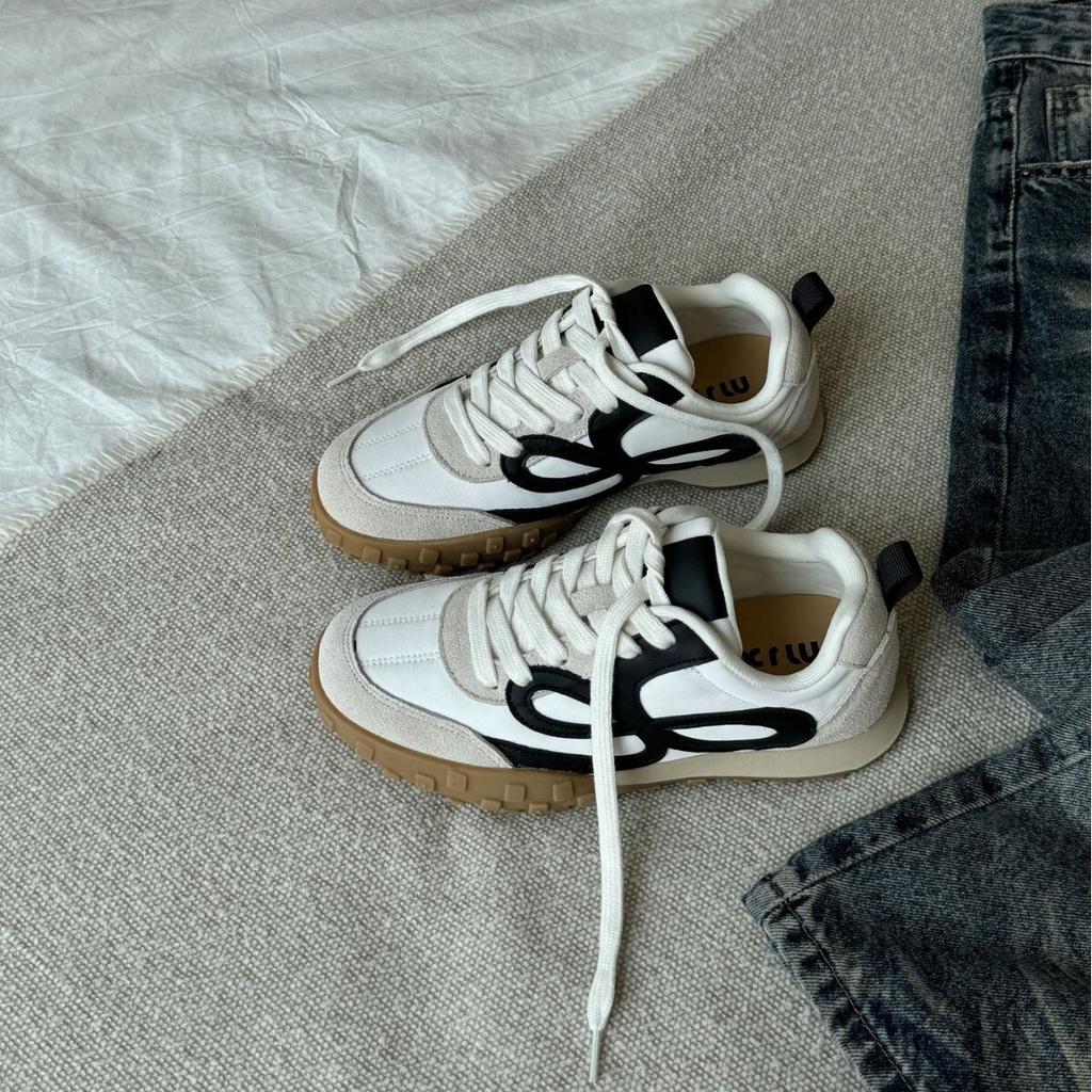 DAPAI SHOW2025 autumn and winter new thick-soled lace-up round head casual air cushion sole sports board shoes flat-soled