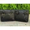 Saddle Bags Three Black Leather Motorcycle Side Pouch Panniers 3 Bags Combo Pack