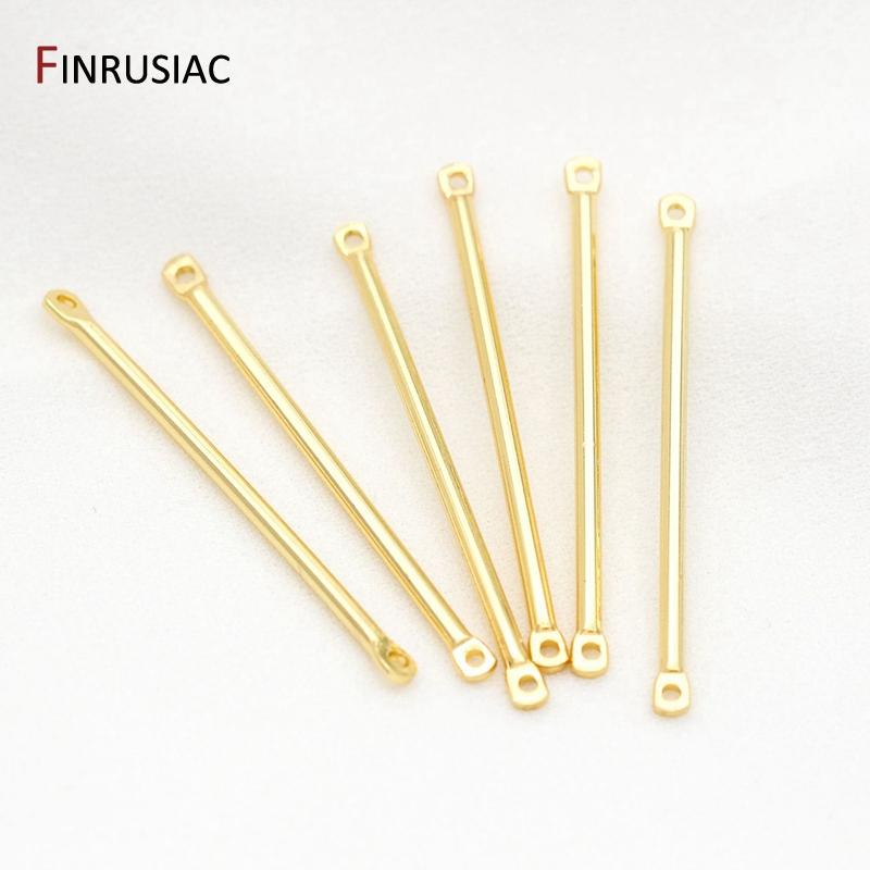 

14K Real Gold Plated 35mm Long Metal Bar Links Thin Stick Strip Connectors Charms for DIY Earrings Jewelry Making Accessories 5 pcs