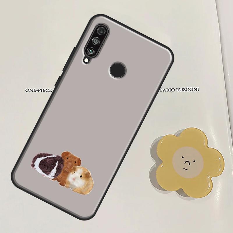 Cute Cartoon Guinea Pig For Huawei Nova Y60 Y70 Y90 Y61 Y91 3i 7i 8i 11i Nova 11 9 10 SE P20 P30 Pro P40 Lite Case