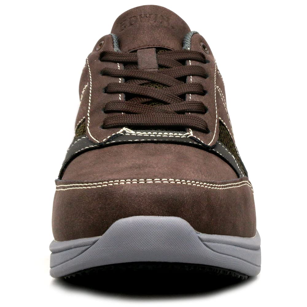 Waterproof Sneakers Low Cut Wide High Instep 6E Casual Walking Shoes Rain Shoes Edm70 BROWN [Edwin] Men's Men's 26.5cm