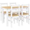 VidaXL Panama 5 Pcs Dining Set White Solid Pine Wood, Dining Table Set, Kitchen Table and Chairs, 3345172