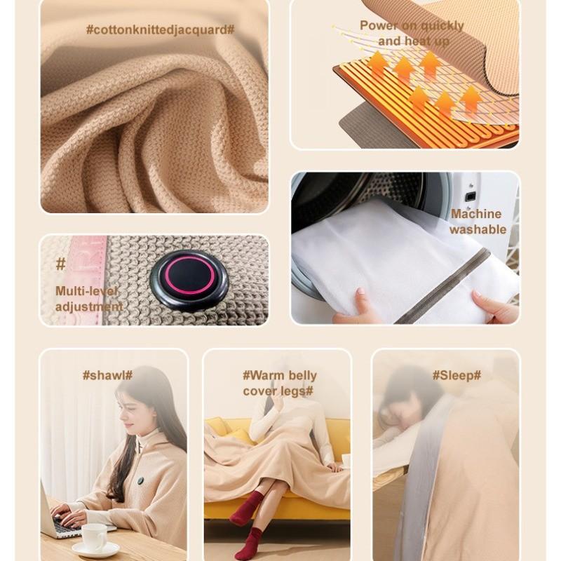 Portable Heated Shawl USB Heated Graphene Warming Blanket Small Electric Heating Blanket Waist Warming Abdomen Heating Pad