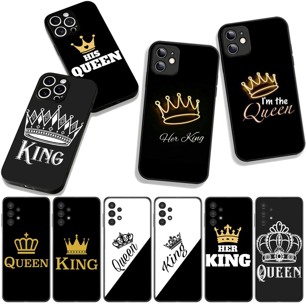 Cartoon King Queen Couple Lovers Phone Cover Case for Huawei P30 P20 P10 Mate 10 20 Pro Lite Y9A Y8S P Smart Y7 Y9 Prime Casing