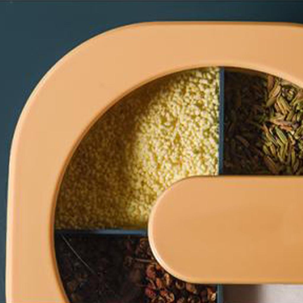 4 Compartment Seasoning Box Multipurpose Portable Dustproof Sealing Spice Storage Container with