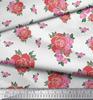 Soimoi Black Japan Crepe Satin Fabric Leaves & Rose Floral Fabric Prints Meter 42 Inch