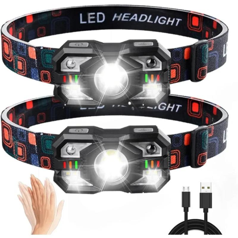 800mAh Adjustable LED Flashlight Headlamp Rechargeable Super Bright Head Torch Camping Fishing Cycling Hiking Motion Sensor Headlights