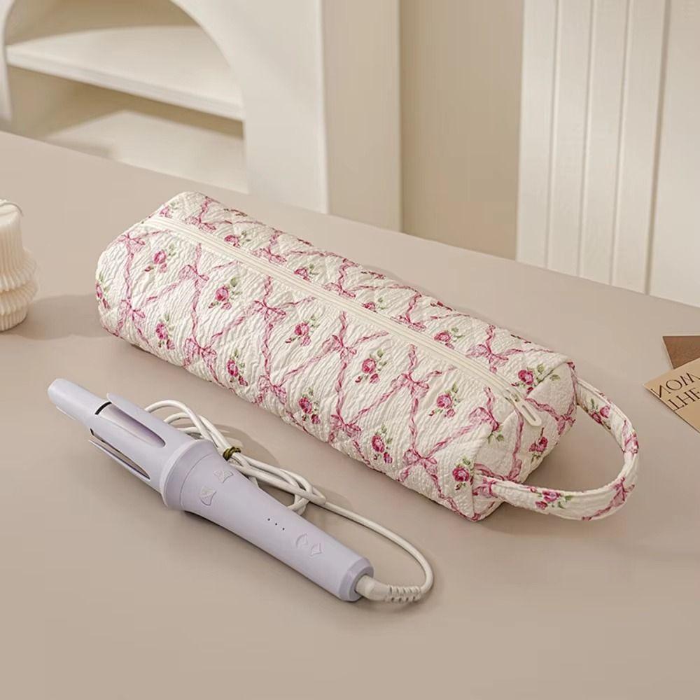 Quilting Cotton Hair Dryer Storage Bag Soft Curling Iron Carrying Case Home Storage