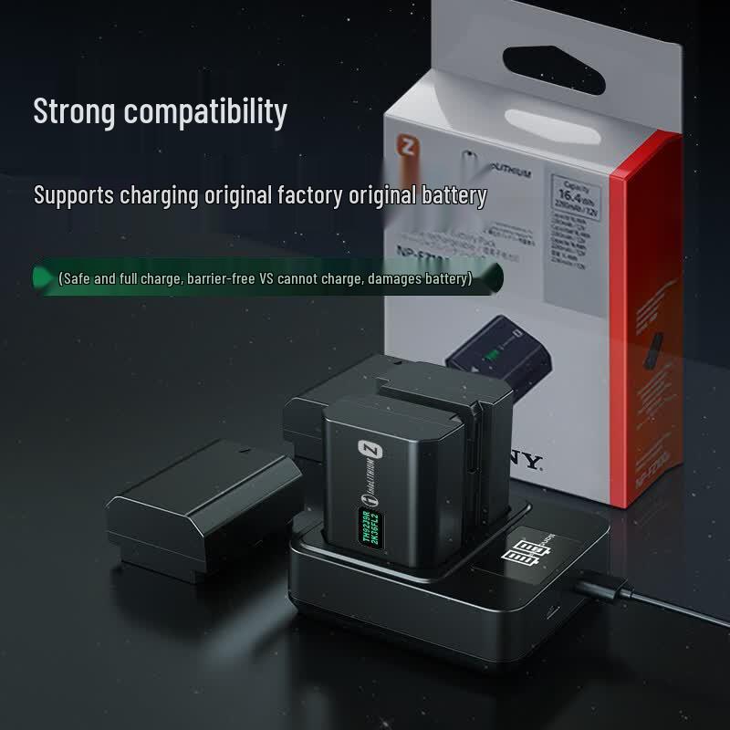 Llano Dual Slot NP-FZ100 Camera Battery Charger for Sony CN plug (adapter included)