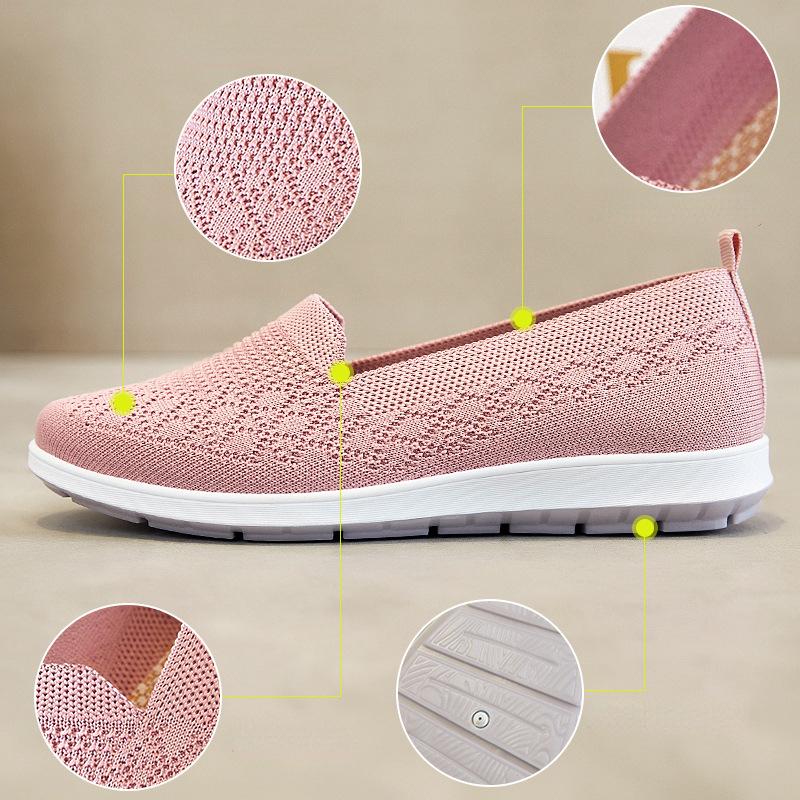 Fashion Shoes Women 2024 New Shoes Casual Flat Single Shoes Soft Slip On Mesh Breathable Light Running Shoes Plus Size 41 Zapatos Mujer