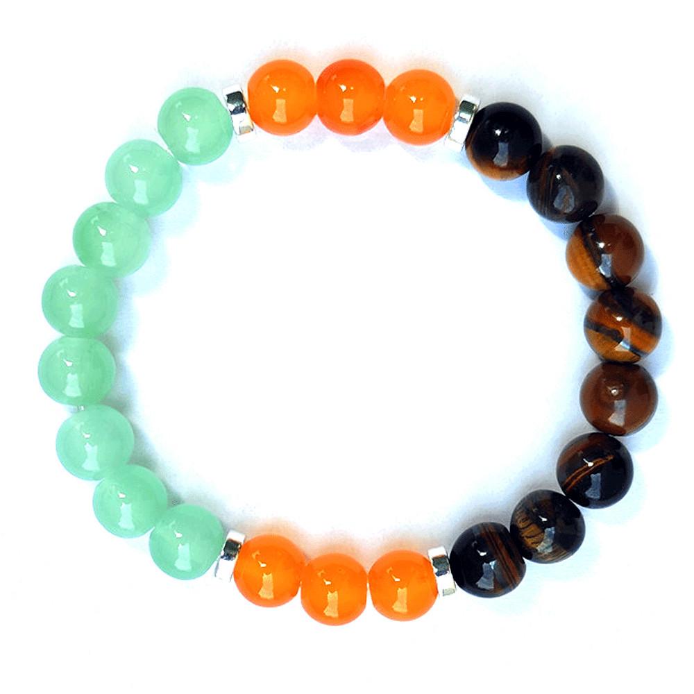 9-teiliges Naturstein-Armband-Set: Tigerauge & Amethyst Perlen Design