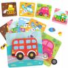 Wooden Puzzle Blocks Vehicles Montessori Set Woopie Green