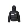 Nike Logo Patch Single Direction Zip Plain Cotton Hoodie Women Outerwear Black DJ6996-010