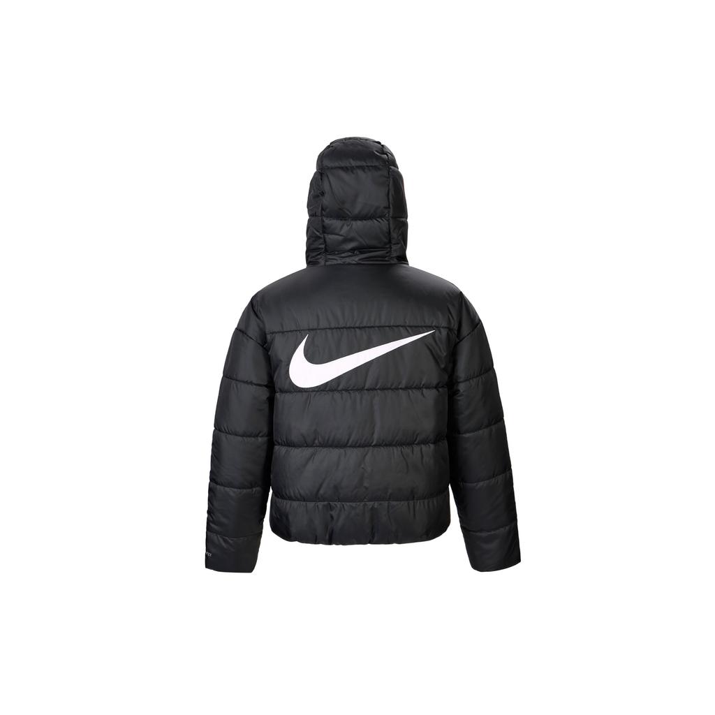 Nike Logo Patch Single Direction Zip Plain Cotton Hoodie Women Outerwear Black DJ6996-010