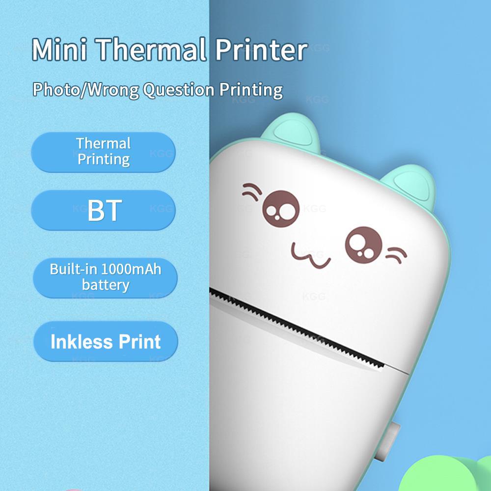 

Mini Printer Portable Wireless Bluetooth Sticker Label Po Memo Thermal Print Study Learn Printer Children Boys Girls Gifts