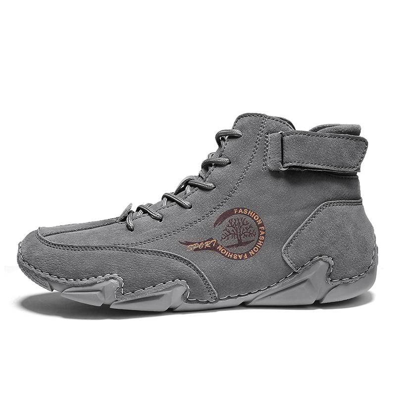 

Мужские кожаные ботинки ручной работы. Осенние повседневные кожаные туфли из спилка. Мужские ботильоны. 38