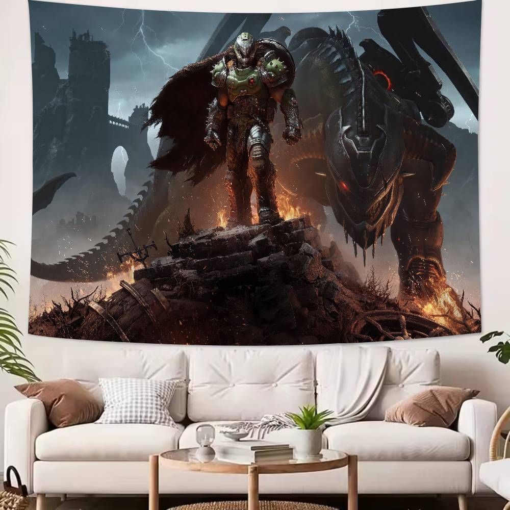 Large Cool FPS Video DDoomS Gaming Tapestry Popular Room Decoration Wall Tapestry Art Room Home Decor Wall Art Decor