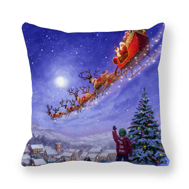 

Веселые рождественские украшения, чехол для подушки с принтом, украшение для дома, гостиной, дивана, квадратная наволочка 45x45 см 40X40CM
