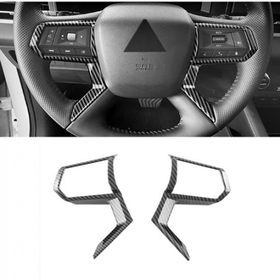 Carbon Fiber Steering Wheel Decor Frame Trim For Mitsubishi Outlander