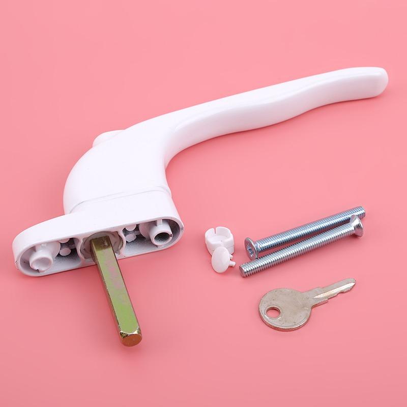 

1pc White Aluminum Universal Window Handle with Lock белый