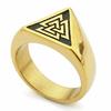 Finger Jewelry Triangle Symbol Signet Ring Vintage Rune Protector Amulet Ring  Norse Mythology Fan