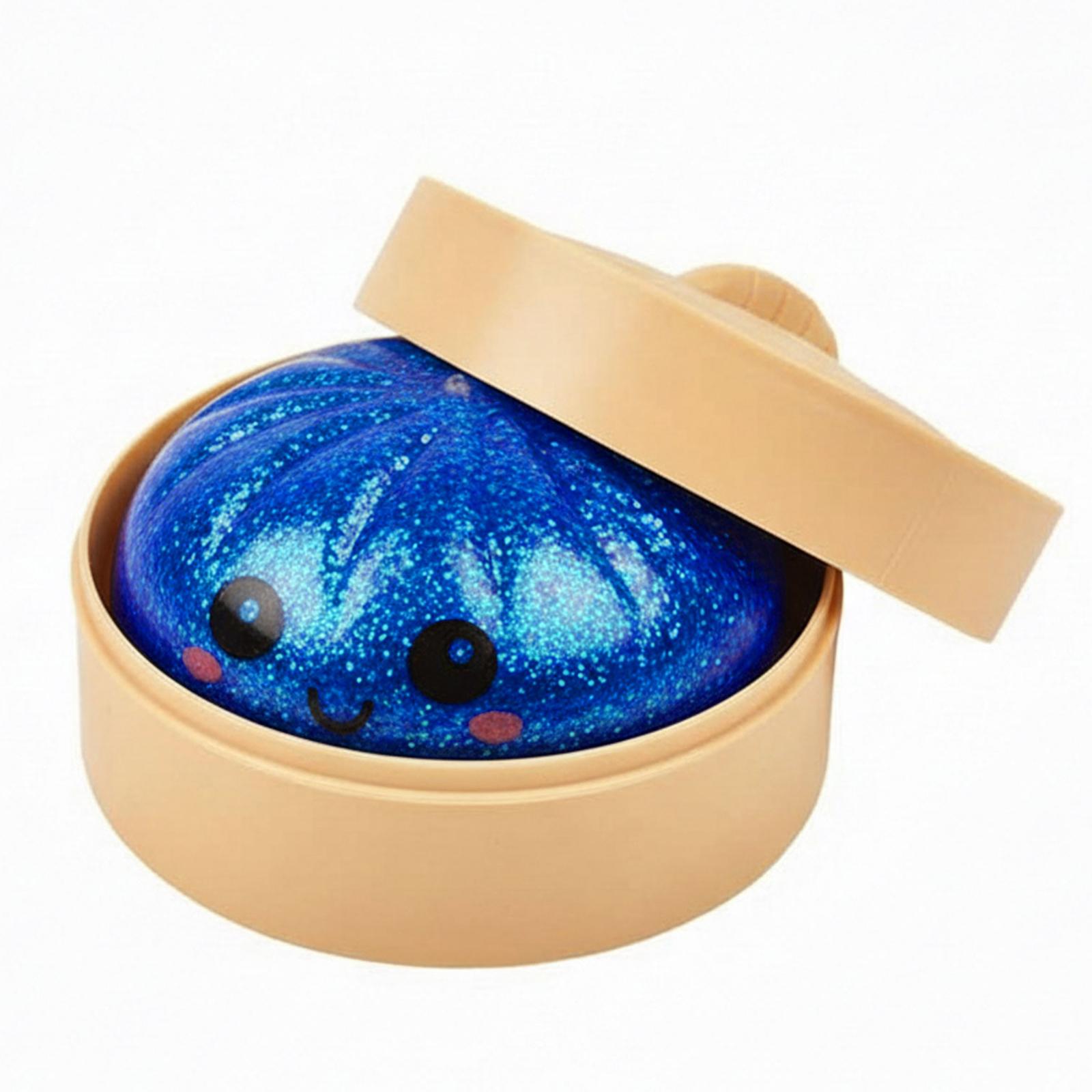 

Glitter Dumpling Fidget Toy Squeeze Dough Ball Bun with Food Steamer Stretchy Desk Toy Party Favors Gifts for Adults синій