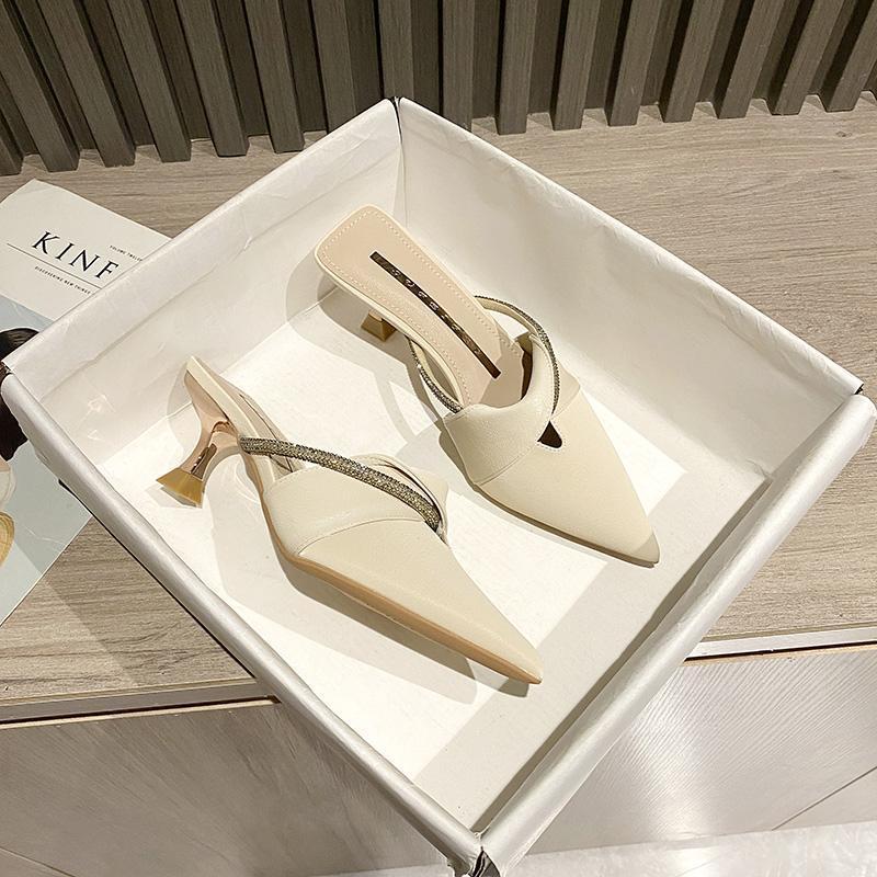 Sharp Pointed Sandals for Women  2026 Summer Temperament  Slim Heels  Half Drag High Heels for Women