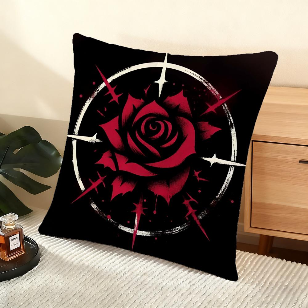 Dead Rose Cushion Cover Soft Short Plush Pillow Cover Smooth Cozy Texture Aesthetic Cushion Case Home Decor