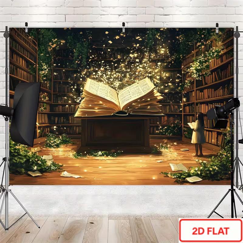 2D Vintage Magic Library Book Themed Photoshoot Background