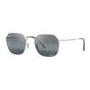 Ray-Ban Logo Decorated Metal Square Sunglasses Unisex Sunglasses Silver RB36949242G655