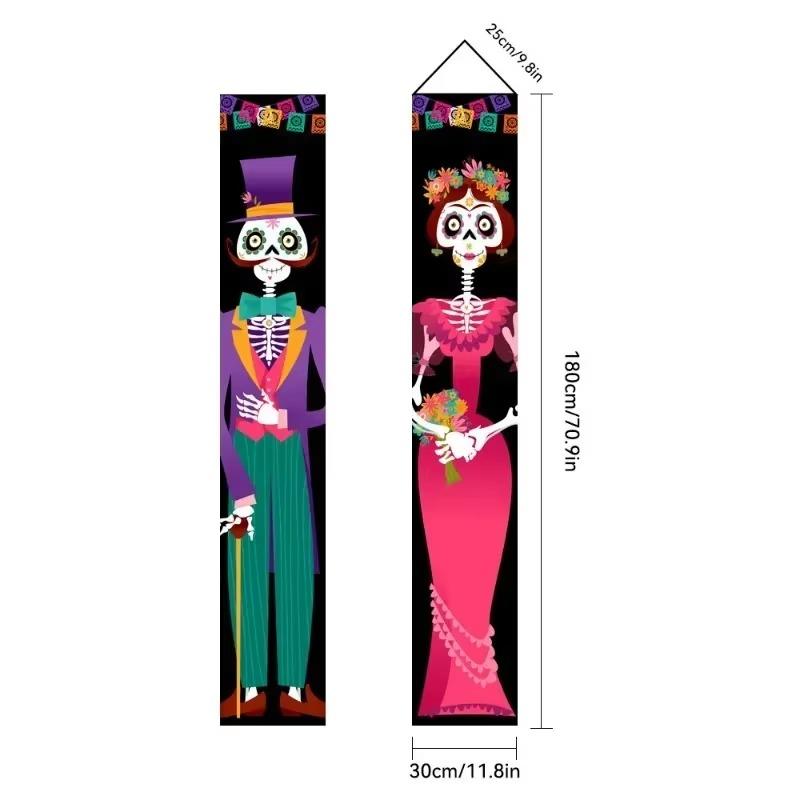 Halloween Party Promotion New Decorations Wall Mounted Custom Doors Banners Couplets Courtyard Stores Halloween Decorations