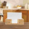 Storage Box Tissue Rack Napkin Holder Paper Towel Guest for Bathroom Rattan Woven Stand Tray