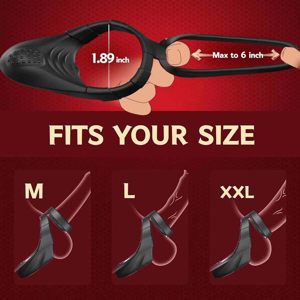 Doppelring Vibrations-Cockring Ejakulationsverzögerung Penisring für Männer Perineum-Stimulator Sexspielzeug für Paare Spiel