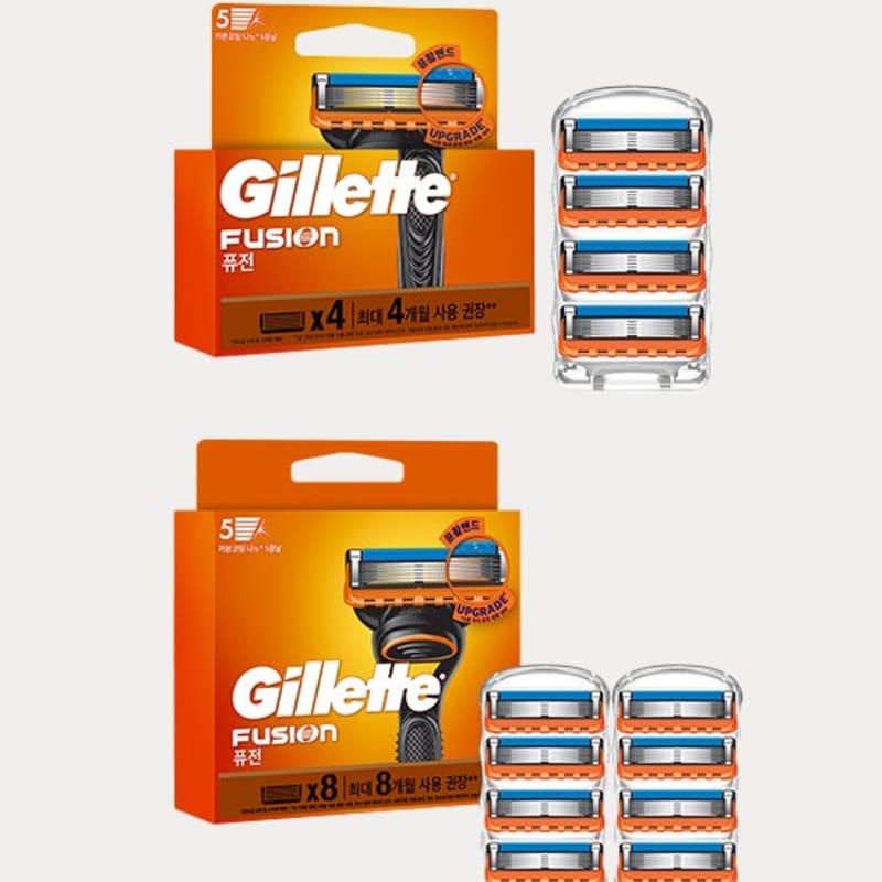 

[Gillette] Fusion Ручные лезвия для бритвы 4 шт./8 шт. 2 типа (Выберите 1) Fusion Manual Razor Blades 8-Pack