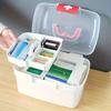 Portable Storage Box, a Household Safe Plastic Organizer, Featuring a Double-Layered Compartment /Quick Retrieval/Household Safe