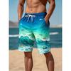 Men's Hawaii Digital Beach Sunset Print Shorts
