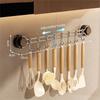 8 Hooks Suction Cup Kitchen Hook Adjustable Cooking Utensils Hanger  Cabinet