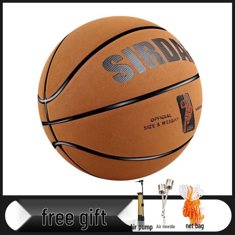 Sada Suede No. 7 Youth/Adult Indoor & Outdoor Basketball with Accessories