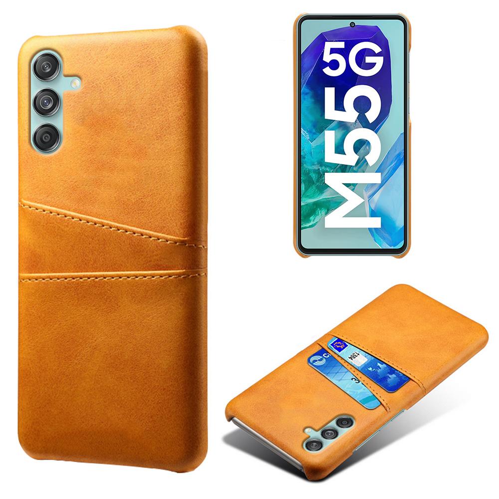

For Samsung Galaxy M55 5G/C55 5G/F55 5G Case Card Holder Leather+PC Phone Cover Orange